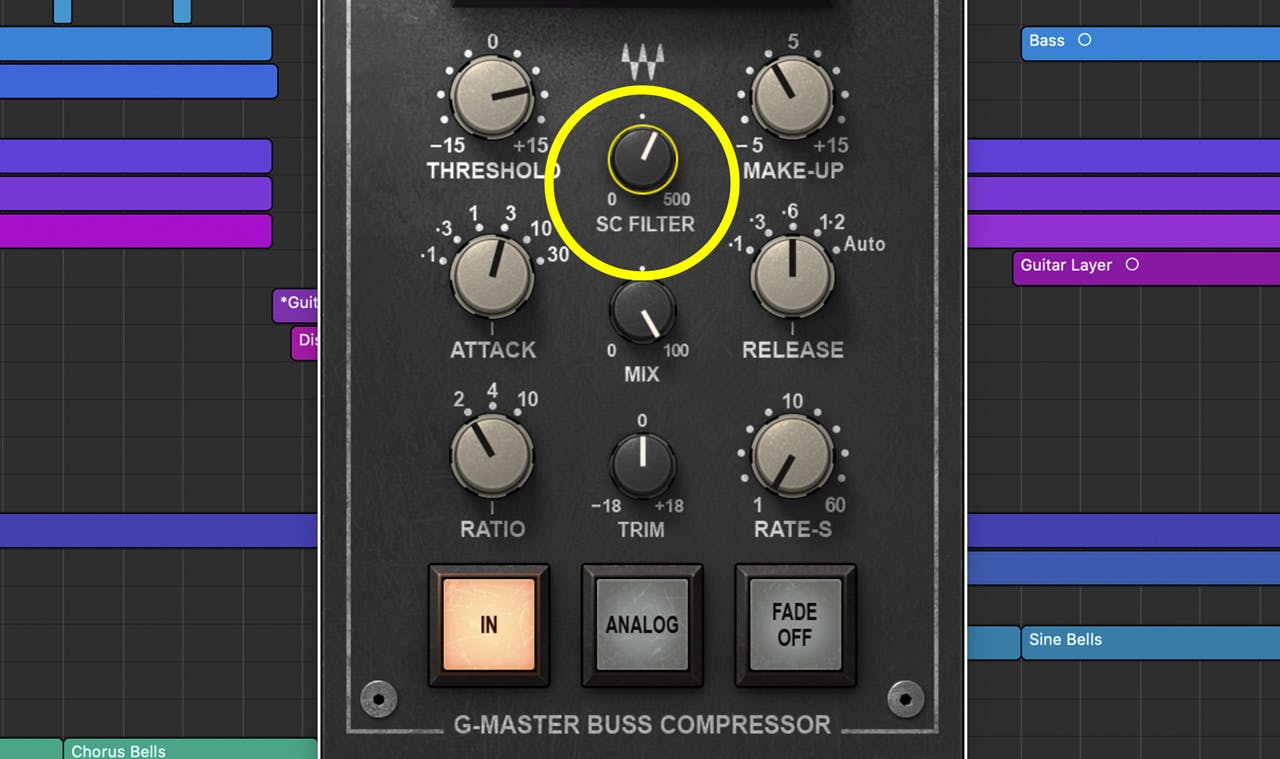 SSL compressor sidechain filter