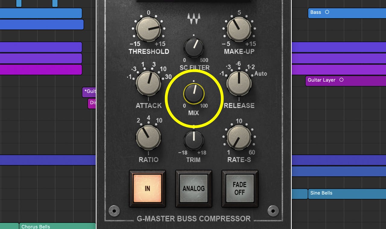 SSL Buss compressor mix blend